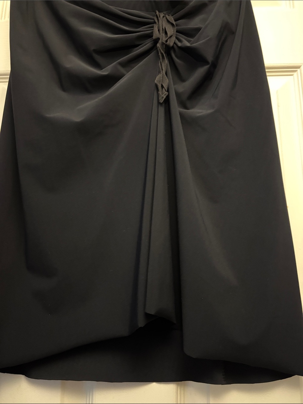 Hannoh Black Women's Ruched Tie-Front Skirt - Picture 5 of 5